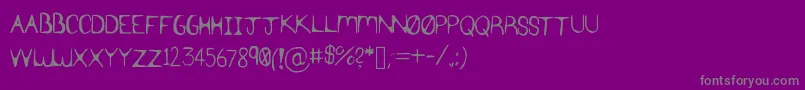 SynHax-fontti – harmaat kirjasimet violetilla taustalla