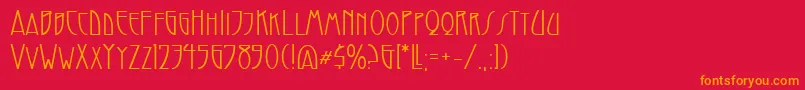 ModernistNouveau Font – Orange Fonts on Red Background