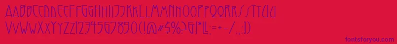 ModernistNouveau Font – Purple Fonts on Red Background