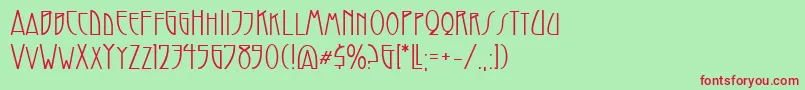 ModernistNouveau Font – Red Fonts on Green Background