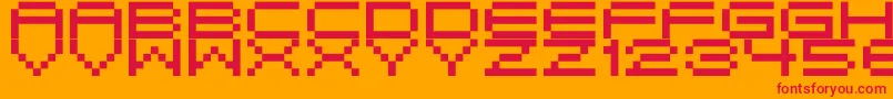 Birdy-fontti – punaiset fontit oranssilla taustalla
