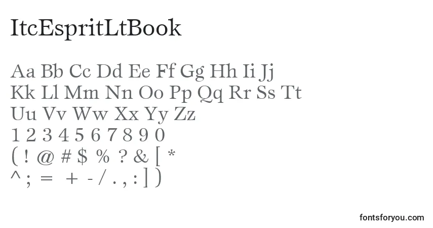 Czcionka ItcEspritLtBook – alfabet, cyfry, specjalne znaki