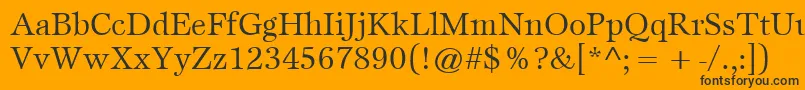 ItcEspritLtBook-fontti – mustat fontit oranssilla taustalla