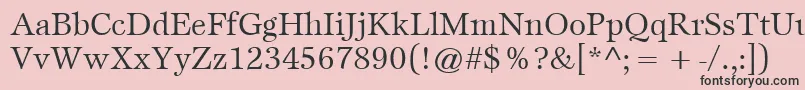 ItcEspritLtBook-fontti – mustat fontit vaaleanpunaisella taustalla