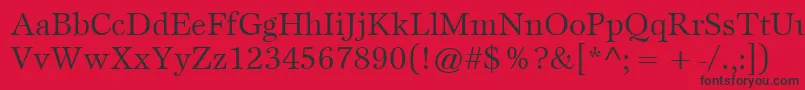 ItcEspritLtBook-fontti – mustat fontit punaisella taustalla