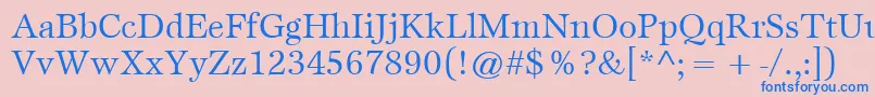 フォントItcEspritLtBook – ピンクの背景に青い文字