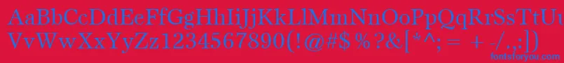 ItcEspritLtBook-fontti – siniset fontit punaisella taustalla