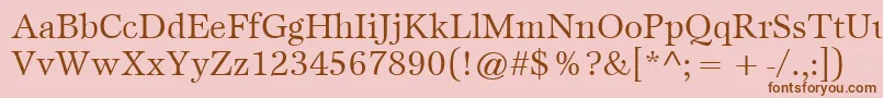 ItcEspritLtBook-Schriftart – Braune Schriften auf rosa Hintergrund