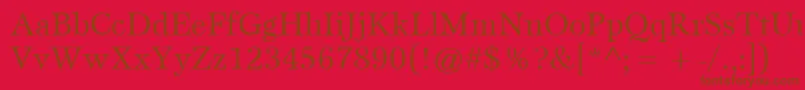 フォントItcEspritLtBook – 赤い背景に茶色の文字