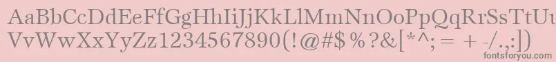 ItcEspritLtBook-fontti – harmaat kirjasimet vaaleanpunaisella taustalla