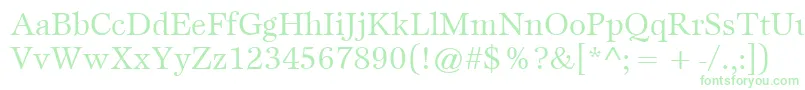 ItcEspritLtBook-fontti – vihreät fontit valkoisella taustalla