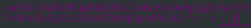 ItcEspritLtBook-fontti – violetit fontit mustalla taustalla