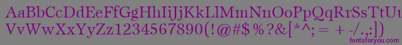 ItcEspritLtBook-fontti – violetit fontit harmaalla taustalla