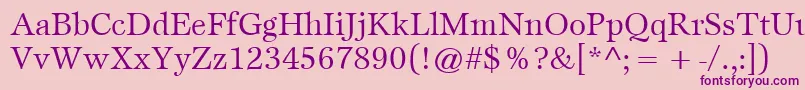 ItcEspritLtBook-fontti – violetit fontit vaaleanpunaisella taustalla