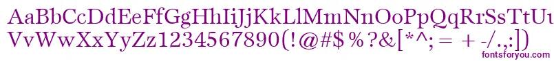 Шрифт ItcEspritLtBook – фиолетовые шрифты на белом фоне
