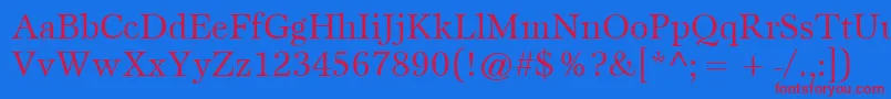 フォントItcEspritLtBook – 赤い文字の青い背景