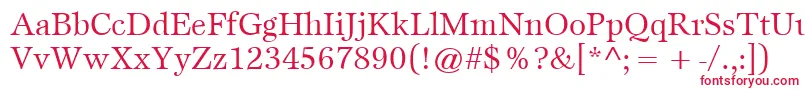 フォントItcEspritLtBook – 白い背景に赤い文字