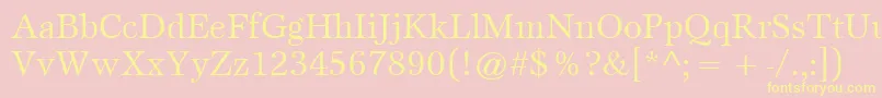 ItcEspritLtBook-fontti – keltaiset fontit vaaleanpunaisella taustalla