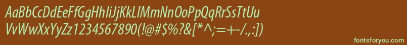 MyriadproCondit Font – Green Fonts on Brown Background