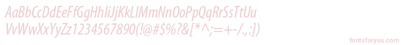 フォントMyriadproCondit – 白い背景にピンクのフォント