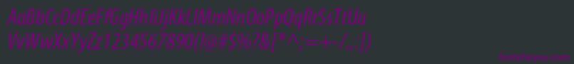 フォントMyriadproCondit – 黒い背景に紫のフォント