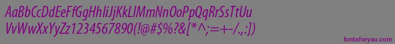 Шрифт MyriadproCondit – фиолетовые шрифты на сером фоне
