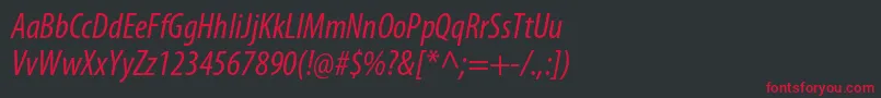 MyriadproCondit Font – Red Fonts on Black Background
