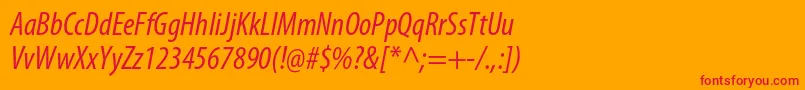 MyriadproCondit Font – Red Fonts on Orange Background