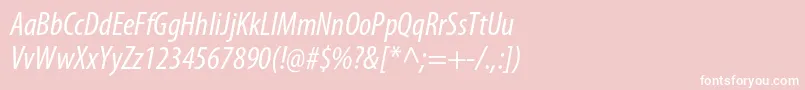 フォントMyriadproCondit – ピンクの背景に白い文字