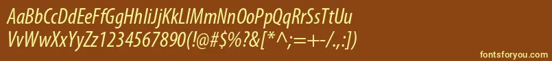 MyriadproCondit Font – Yellow Fonts on Brown Background