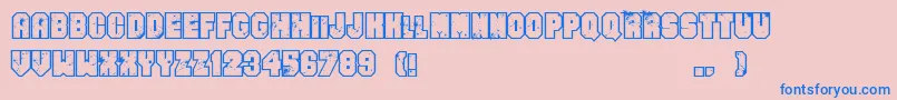 EvenBadderMofo-Schriftart – Blaue Schriften auf rosa Hintergrund
