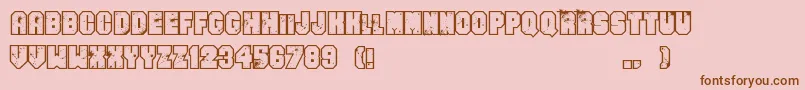 フォントEvenBadderMofo – ピンクの背景に茶色のフォント
