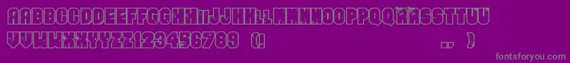 フォントEvenBadderMofo – 紫の背景に灰色の文字