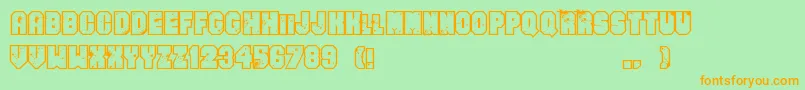 Шрифт EvenBadderMofo – оранжевые шрифты на зелёном фоне