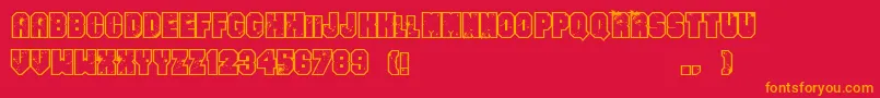 EvenBadderMofo Font – Orange Fonts on Red Background