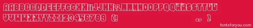 EvenBadderMofo-fontti – vaaleanpunaiset fontit punaisella taustalla