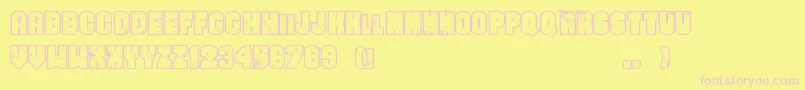 EvenBadderMofo-Schriftart – Rosa Schriften auf gelbem Hintergrund