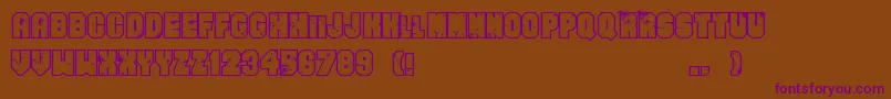 EvenBadderMofo-Schriftart – Violette Schriften auf braunem Hintergrund
