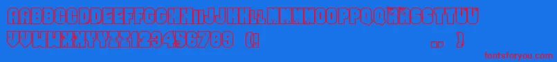 Fonte EvenBadderMofo – fontes vermelhas em um fundo azul
