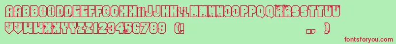 EvenBadderMofo Font – Red Fonts on Green Background