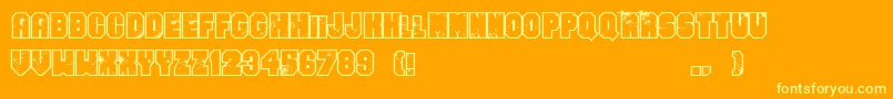 フォントEvenBadderMofo – オレンジの背景に黄色の文字