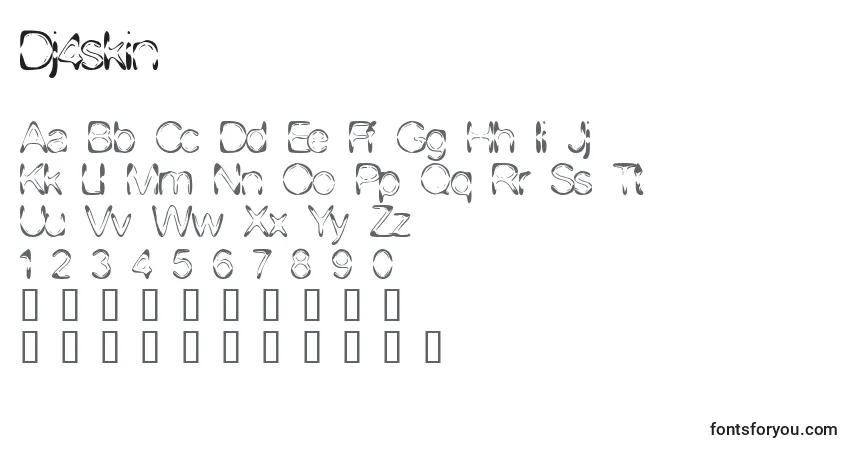 Dj4skinフォント–アルファベット、数字、特殊文字