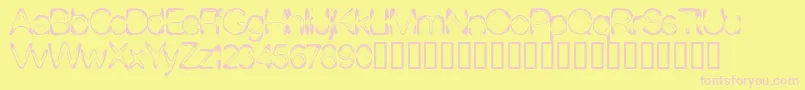 フォントDj4skin – ピンクのフォント、黄色の背景