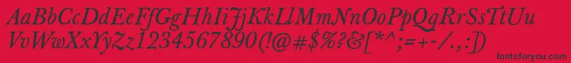 JbaskervilletxnItalic Font – Black Fonts on Red Background