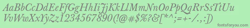 JbaskervilletxnItalic Font – Gray Fonts on Green Background