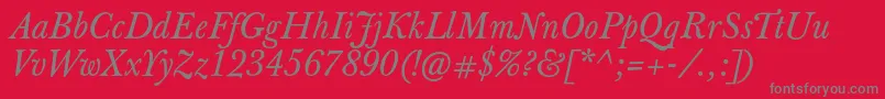 JbaskervilletxnItalic Font – Gray Fonts on Red Background