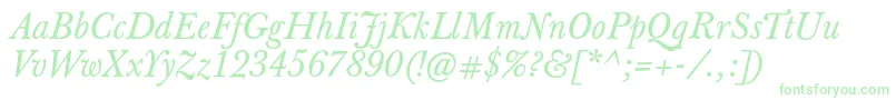 JbaskervilletxnItalic Font – Green Fonts on White Background