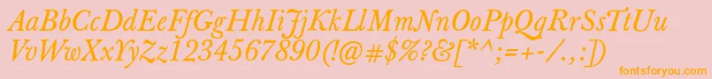 JbaskervilletxnItalic Font – Orange Fonts on Pink Background
