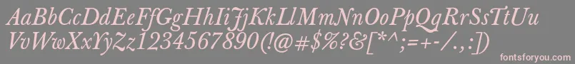 JbaskervilletxnItalic Font – Pink Fonts on Gray Background
