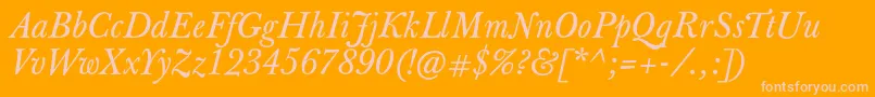 JbaskervilletxnItalic Font – Pink Fonts on Orange Background